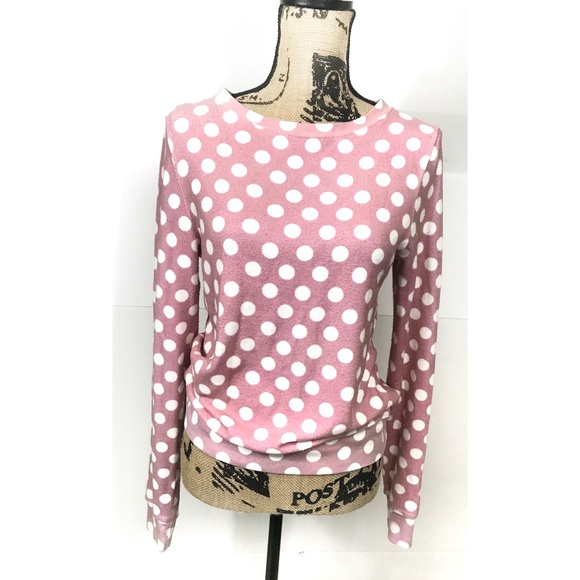 Wildfox Pink Polka Dot Sweatshirt - Picture 4 of 5